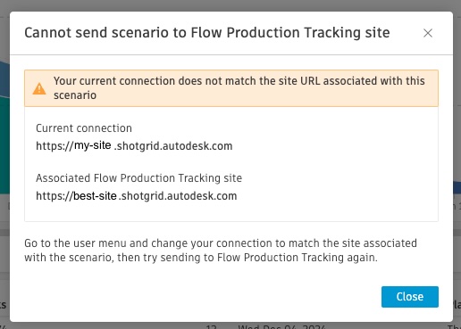 Flow Generative Scheduling can be connected to one Flow Production Tracking site at a time