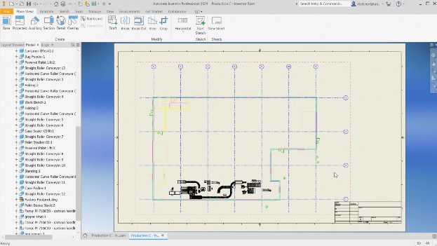 Using Inventor to produce a drawing of the top-down view