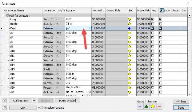 Review existing parameters