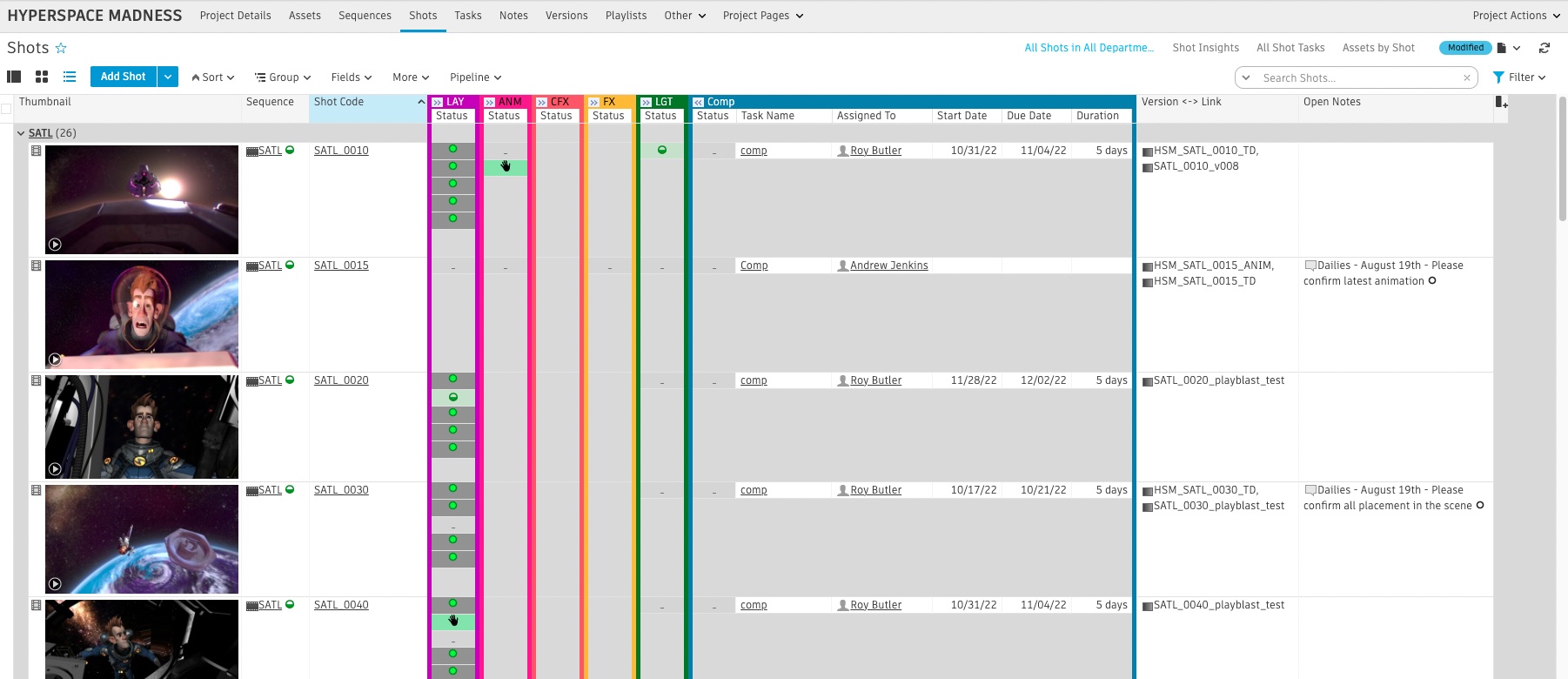 Entities within Flow Production Tracking