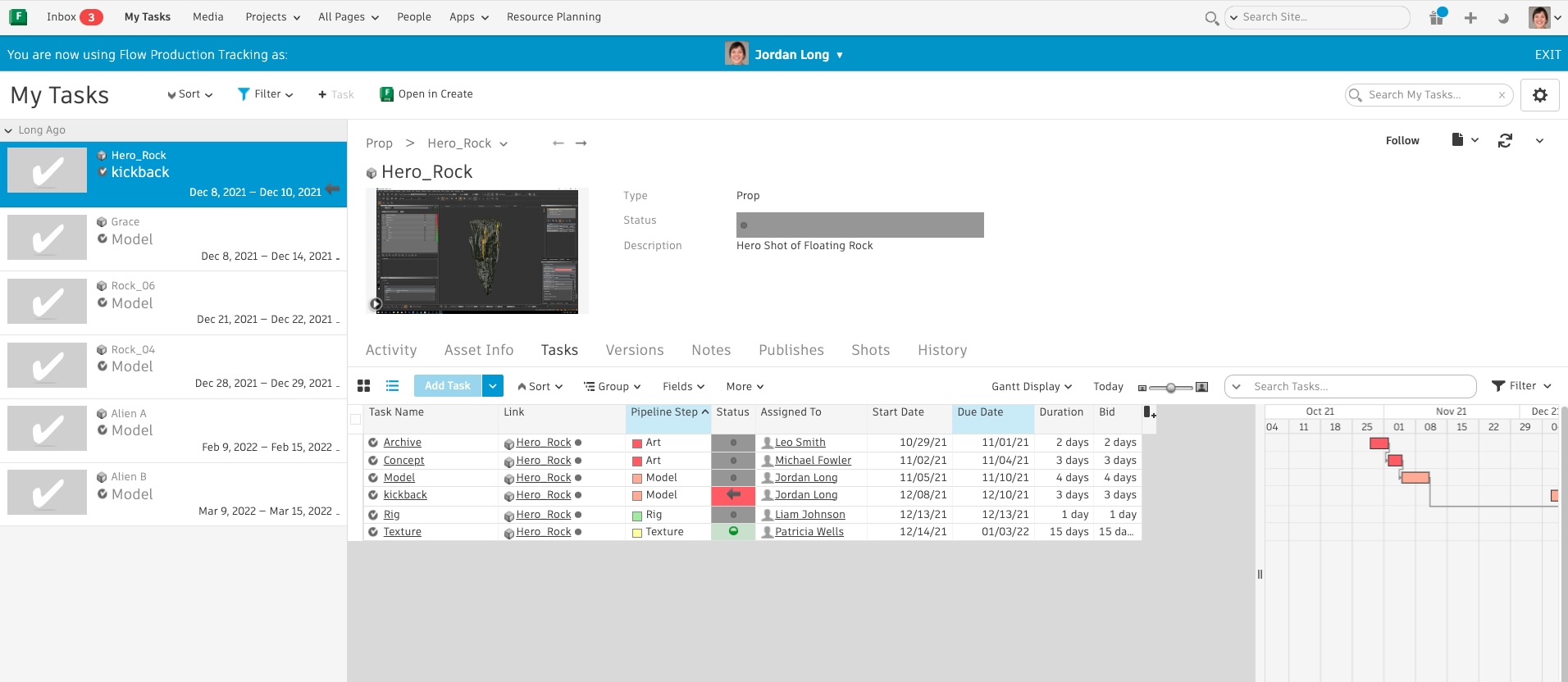 Flow Production Tracking My Tasks