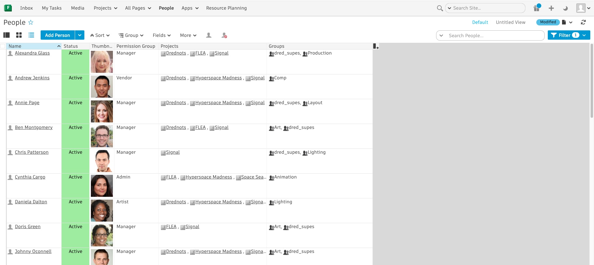 People Page in Flow Production Tracking