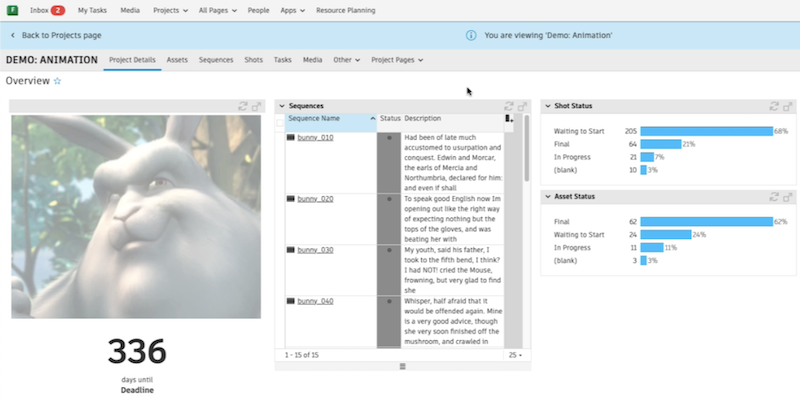 Flow Production Tracking global navigation menu