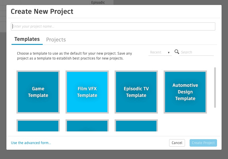 New project templates