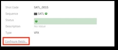 Selecting Configure fields