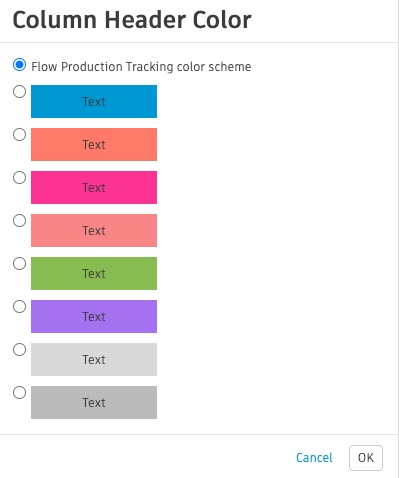 Header color selection