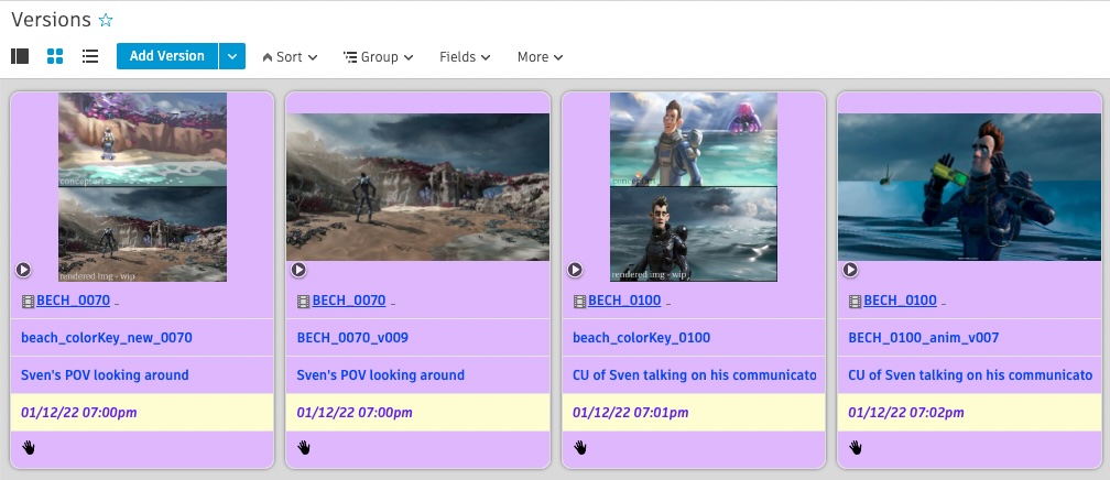 Formatted rows in thumbnail view