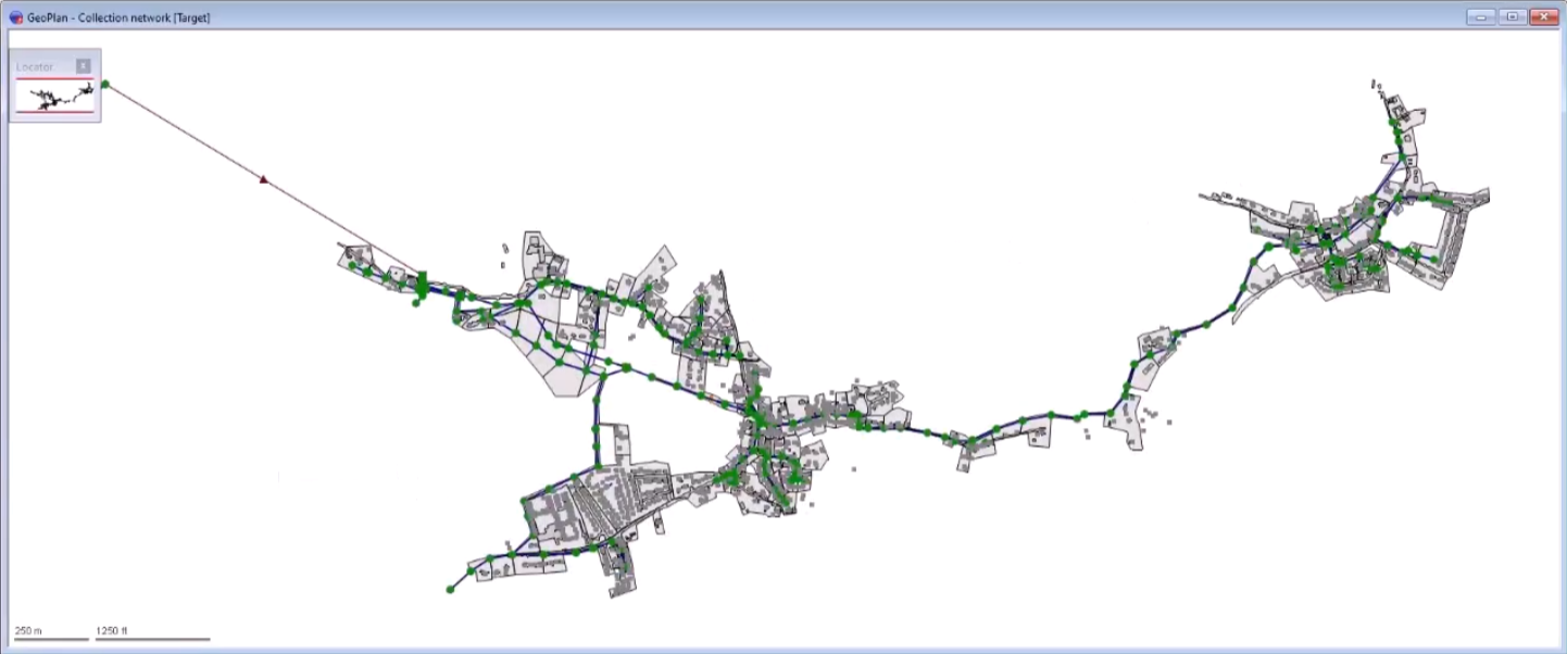 The imported network displayed in the GeoPlan.