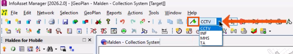 In the Edit toolbar, Use edit flag highlighted in red, with the adjacent drop-down expanded and called out with a red arrow.