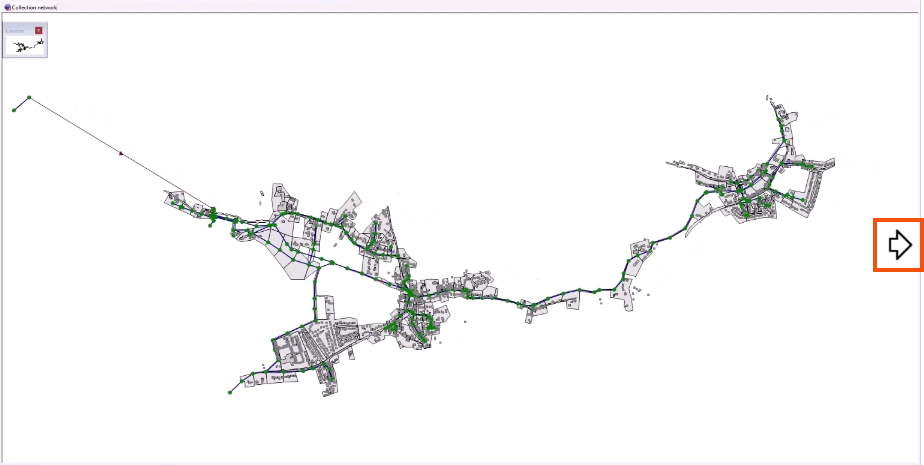 In the GeoPlan, a large arrow at the right edge of the widow visible and highlighted in red.