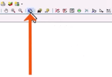 The GeoPlan tools toolbar, with the Properties tool being selected and called out with a red arrow.