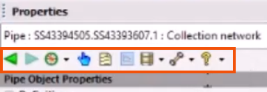 At the top of the Properties window, below the DropTree, the toolbar highlighted in red.
