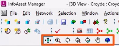 The 3D Navigation toolbar, highlighted in red.
