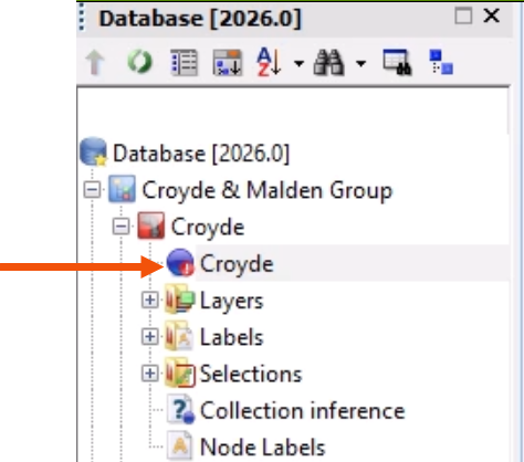 In the Explorer window, an uncommitted network with the red circle icon called out with a red arrow.