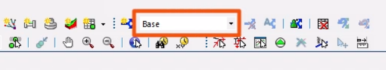 The Scenarios toolbar, with the Scenario selection drop-down highlighted in red.