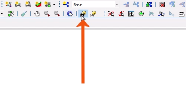 The GeoPlan Tools toolbar, with Find in GeoPlan being selected and called out with a red arrow.