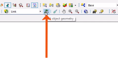The GeoPlan Tools toolbar, with Edit object geometry being selected and called out with a red arrow.