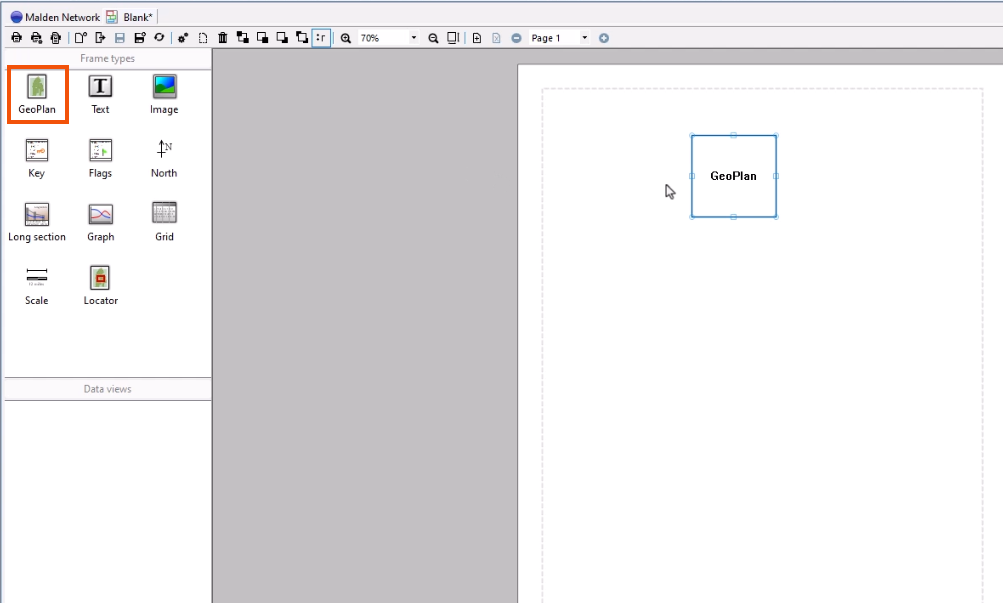 The Frame Types, with GeoPlan highlighted and added to the page pane.
