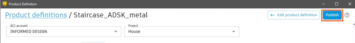 The Publish button highlighted in red.