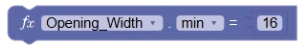 Blocks set up to create a minimum opening width of 16 inches.