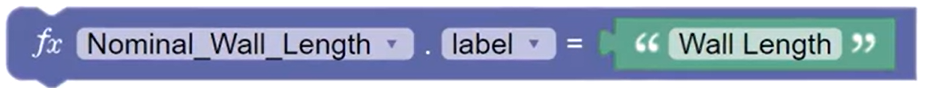The parameter block set up with a label of “Wall Length”.