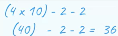The intended calculation for the math blocks.
