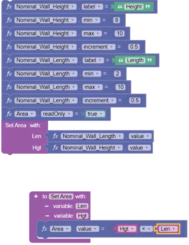 On the canvas, the Calling block and Functions block set up for this example.