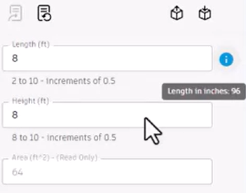 The updated form showing a message that displays the Length parameter value in inches.