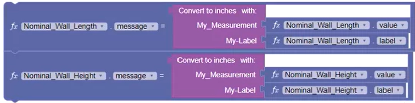 The Calling block for the Length parameter duplicated and set up for the Height Parameter.