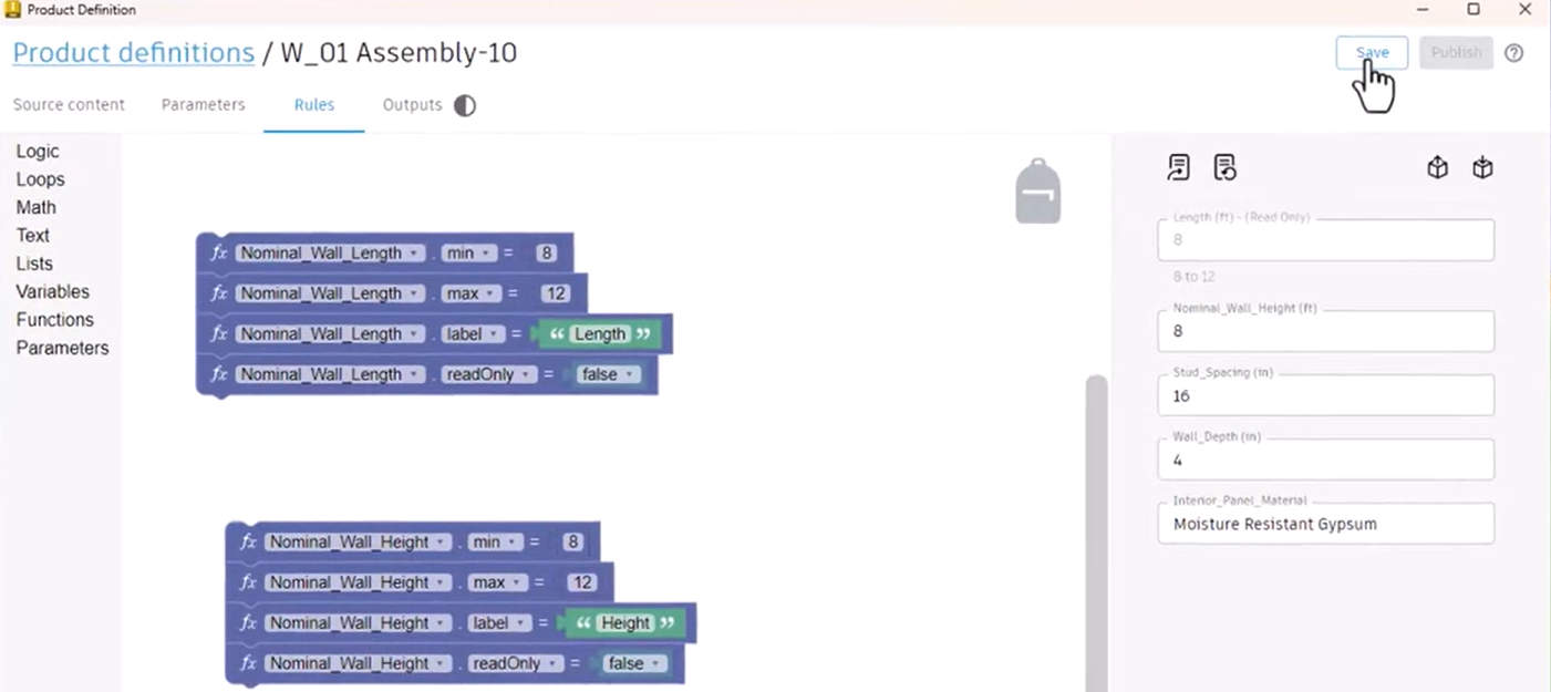 On the canvas, the original connected blocks and the second set retrieved from the Backpack, now adjusted to Height; with the Save button clicked.