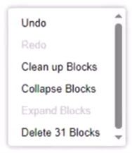 The expanded context menu.