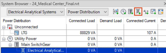 In the System Browser toolbar, Add Electrical Analytical Transformer highlighted in red.