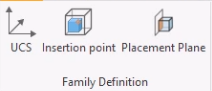 On the Informed Design BIM Definition ribbon tab, a zoomed-in view of the Family Definition tools.