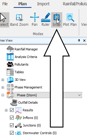The Plan tab with the Snap command called out.