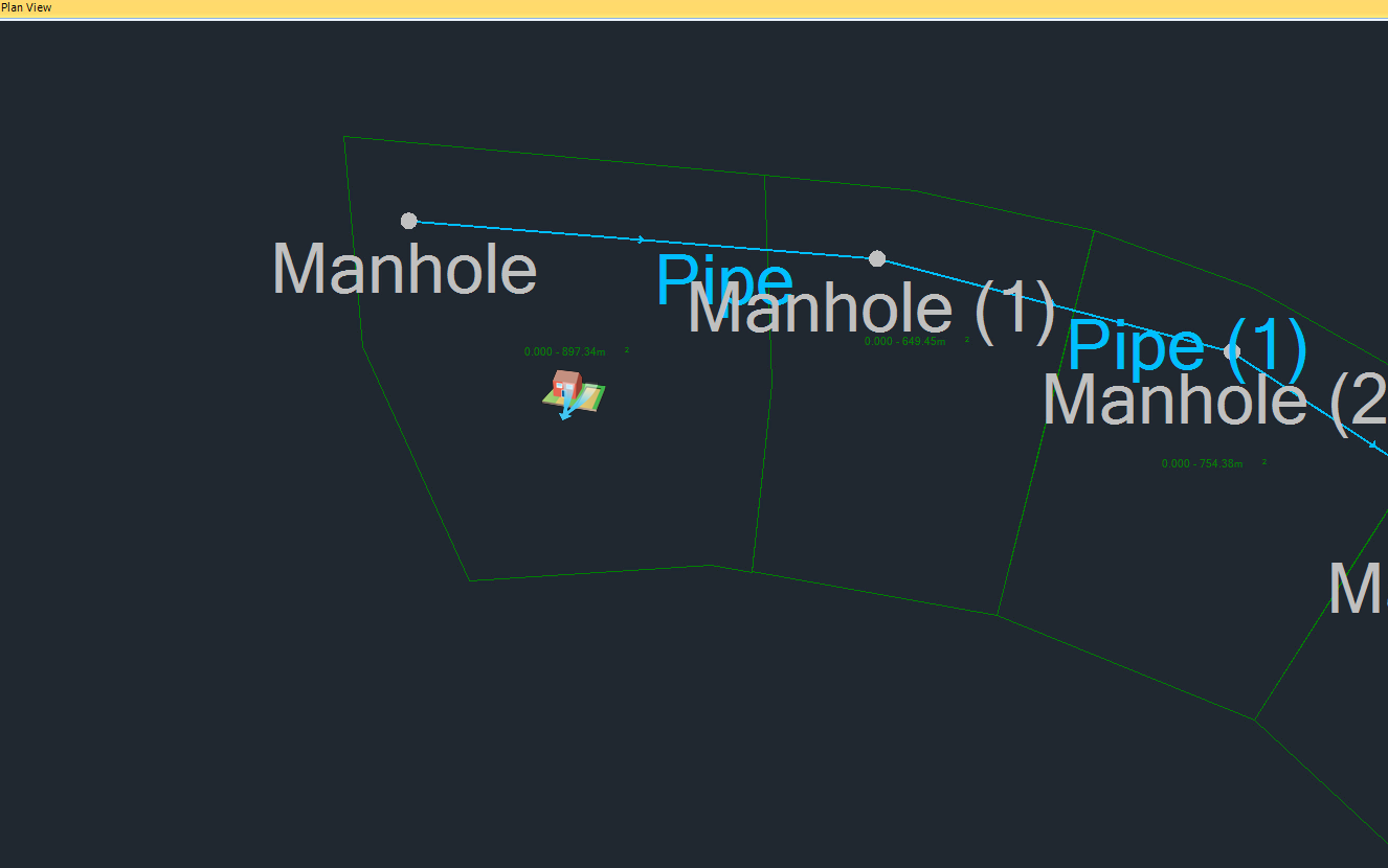 Placing the Catchment Area in the model in the Plan View.