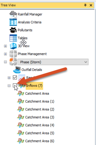 The Tree View with Inflows toggled OFF.