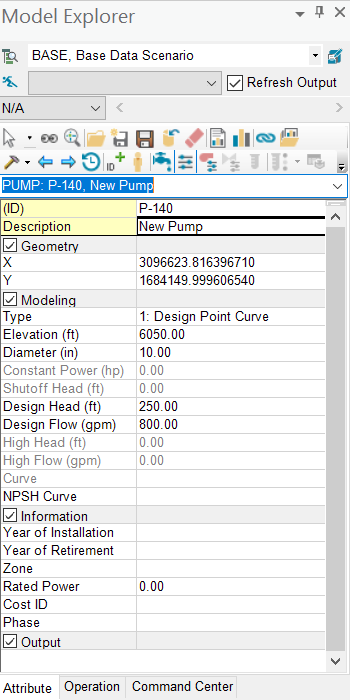 Model Explorer with Attribute tab displayed.