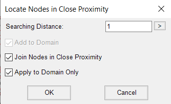 The Locate Nodes in Close Proximity dialog box