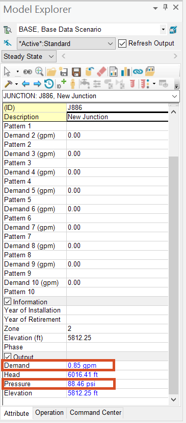 Model Explorer attributes for junction