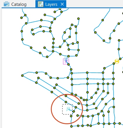 The Map view, with Tank T5000 being selected in the network