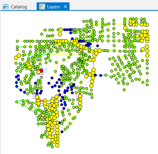 Color-coded map display