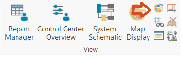 Reset Map Display icon in View panel