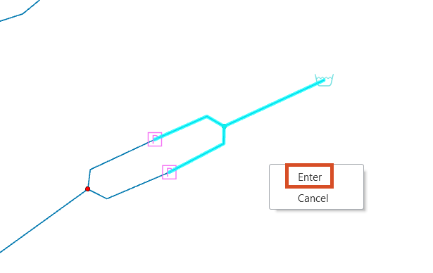 The Network map with junction J1404 selected