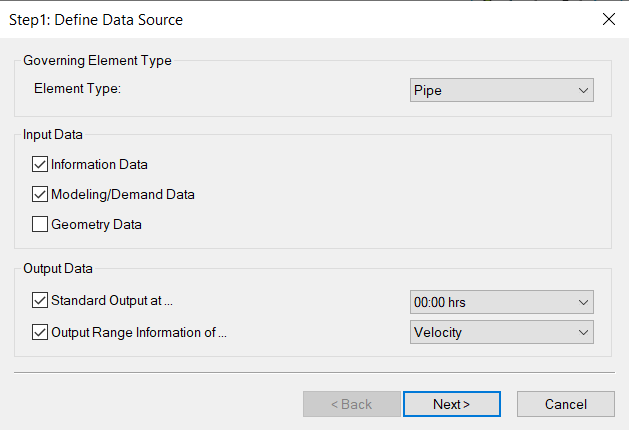 The Step 1 page of the Customize Report Manager wizard with settings for this tutorial