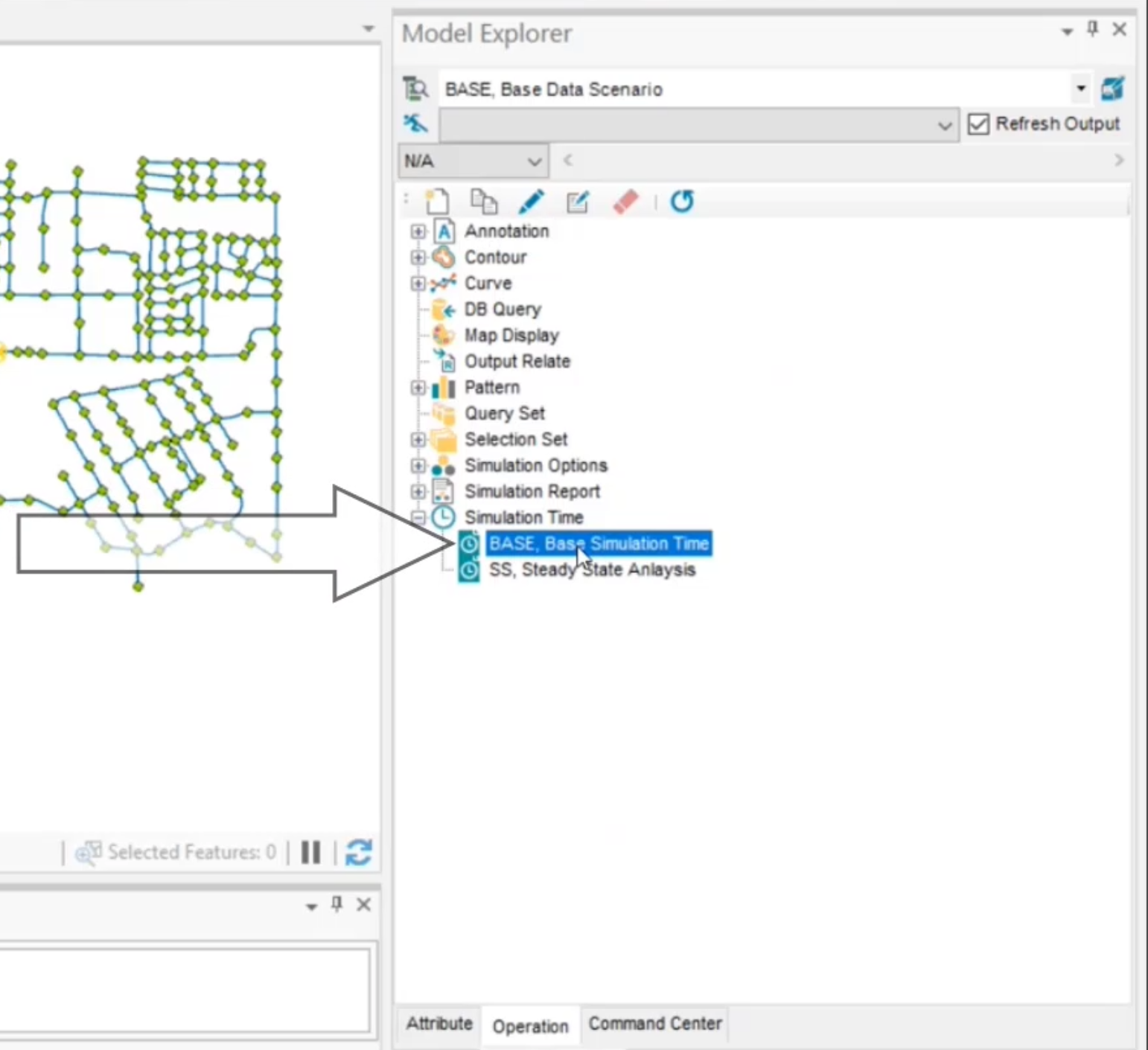 The Model Explorer, with a specific Simulation Time selected.