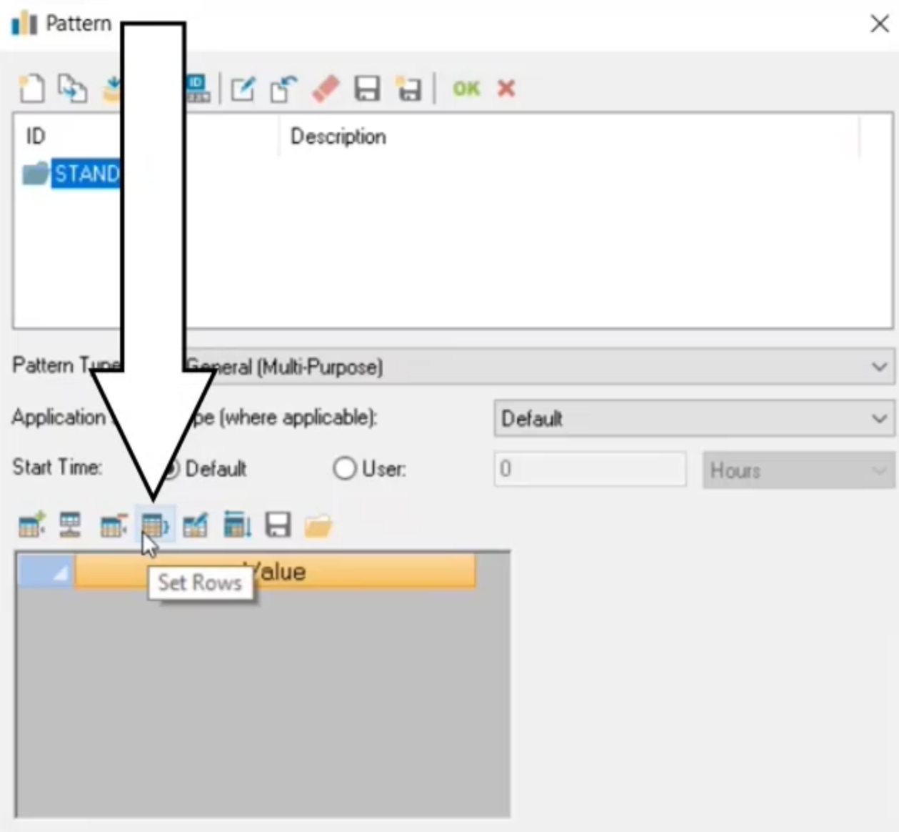 The Pattern dialog