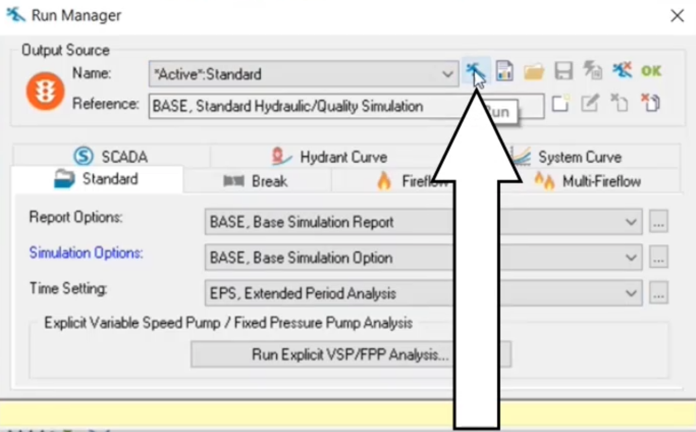 The Run Manager dialog