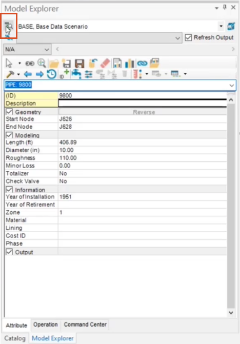 The Model Explorer, with the Scenario Explorer icon highlighted for selection