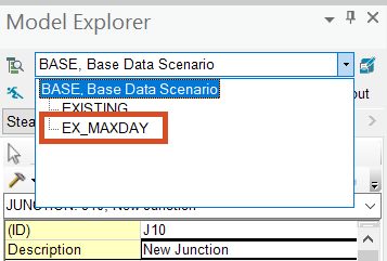 Model Explorer with EX_MAXDAY scenario selected