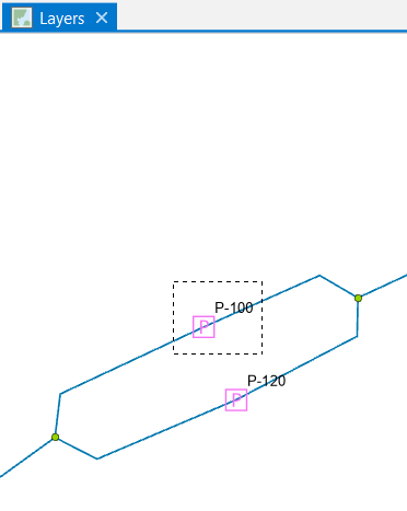 Pump P-100 selected in the network map